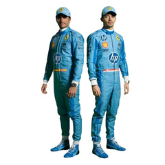 New 2024 Carlos Sainz Jr HP Miami Scuderia Ferrari F1 Team Racing Suit