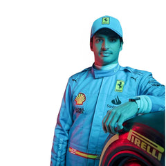 New 2024 Carlos Sainz Jr HP Miami Scuderia Ferrari F1 Team Racing Suit