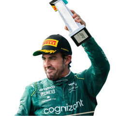 Back view of Aston Martin Aramco Cognizant Fernando Alonso F1 Suit