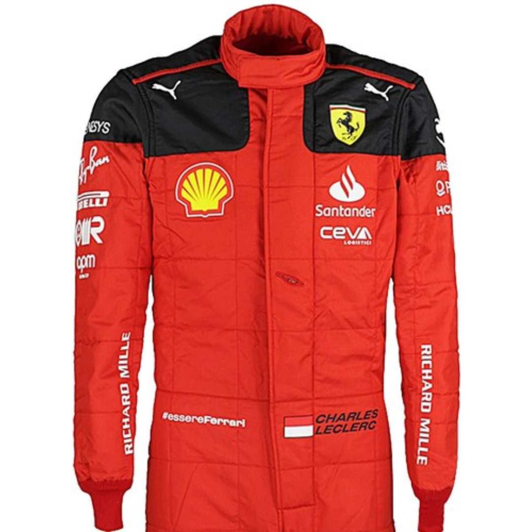 2023 Charles Leclerc Ferrari Racing Suit CIKFIA Level 2 F1 Go Kart Racing