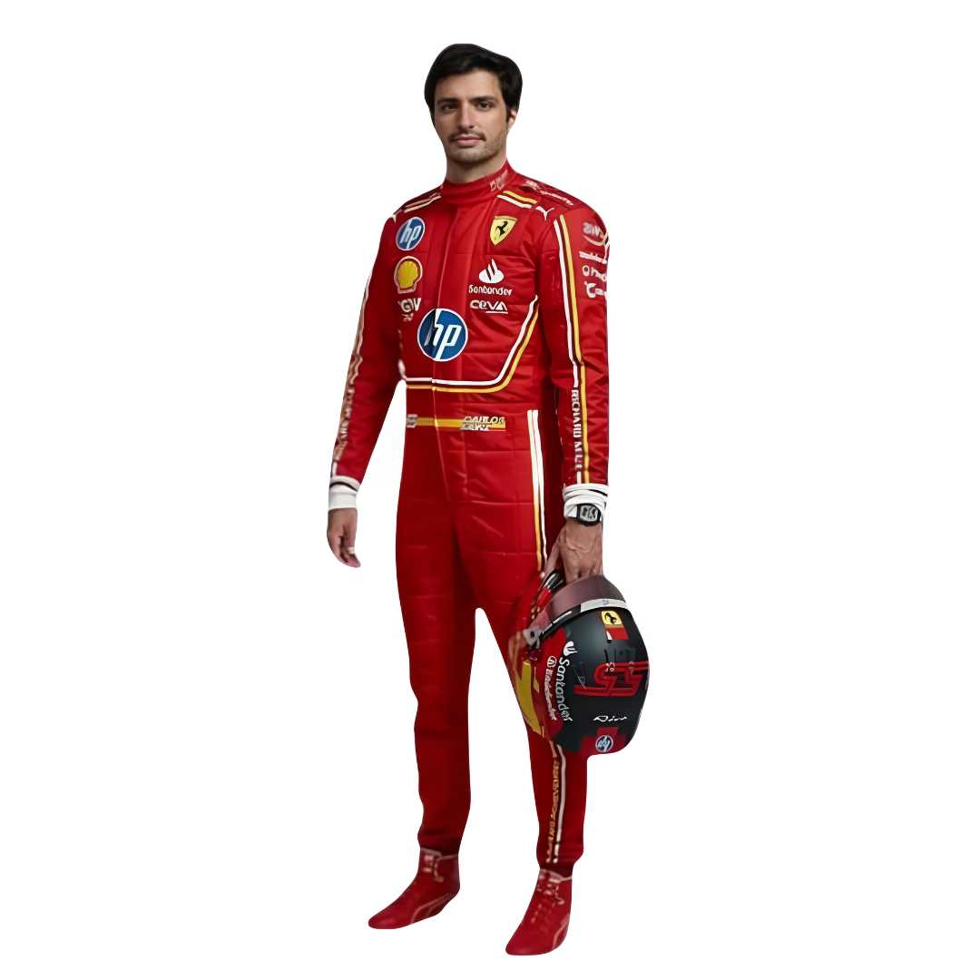 2024 Carlos Sainz Jr Monaco GP Scuderia Ferrari HP F1 Team Racing Suit